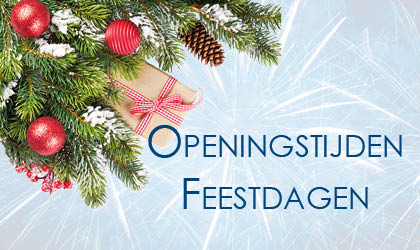 Rondom de feestdagen (22 december t/m 2 januari) gelden aangepaste openingstijden.