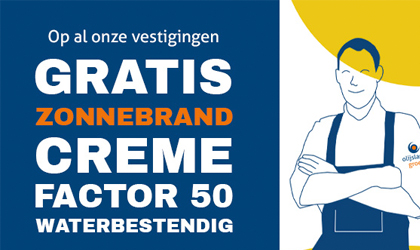 Bescherm jezelf met gratis zonnebrandcrème op onze vestigingen